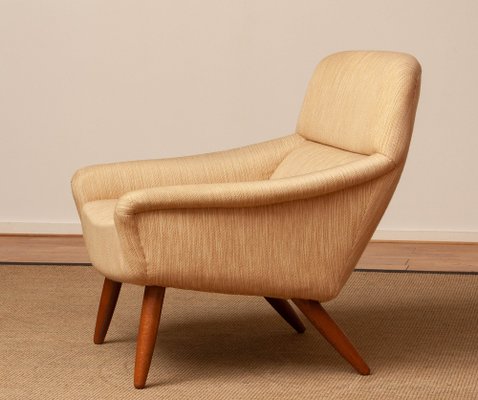 Danish Lounge Chair in Wool and Oak by Leif Hansen for Kronen, 1960s-JE-1260817