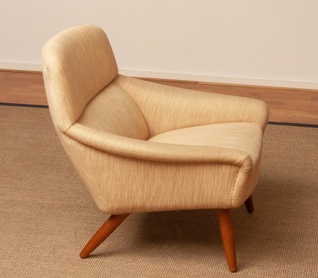 Danish Lounge Chair in Wool and Oak by Leif Hansen for Kronen, 1960s-JE-1260817