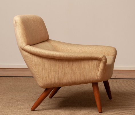 Danish Lounge Chair in Wool and Oak by Leif Hansen for Kronen, 1960s-JE-1260817