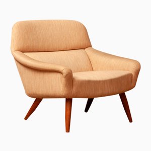 Danish Lounge Chair in Wool and Oak by Leif Hansen for Kronen, 1960s-JE-1260817