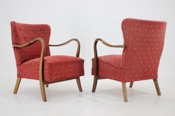 Danish Low Back Easy Chairs by Alfred Christensen, 1940s, Set of 2-TZ-1448500