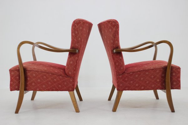 Danish Low Back Easy Chairs by Alfred Christensen, 1940s, Set of 2-TZ-1448500