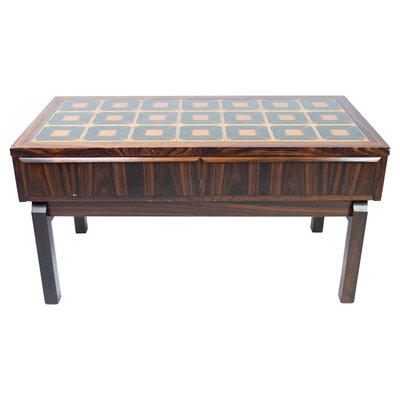 Danish Low Chest in Rosewood with Tiles, 1960s-UY-952735