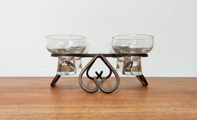 Danish Metal and Glass Candleholder, 1960s-UAH-1425366