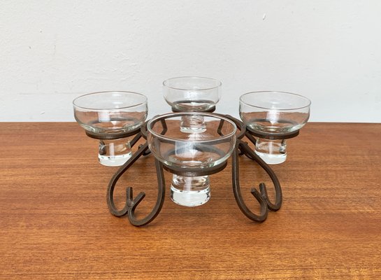 Danish Metal and Glass Candleholder, 1960s-UAH-1425366