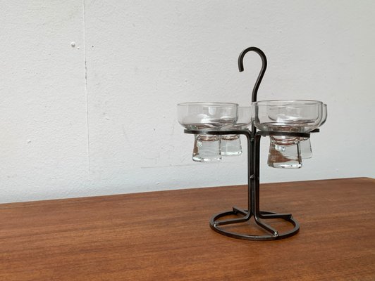 Danish Metal and Glass Candleholder, 1960s-UAH-1436253