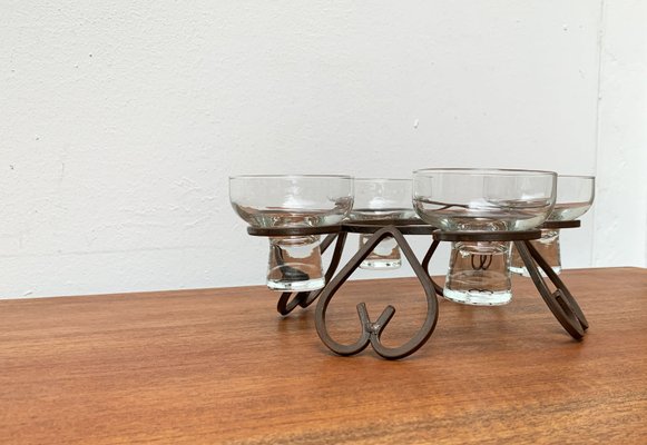 Danish Metal and Glass Candleholder, 1960s-UAH-1425366