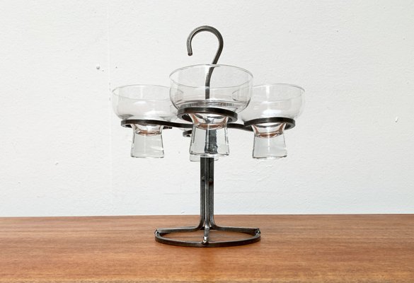 Danish Metal and Glass Candleholder, 1960s-UAH-1436253