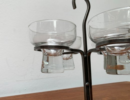 Danish Metal and Glass Candleholder, 1960s-UAH-1436253