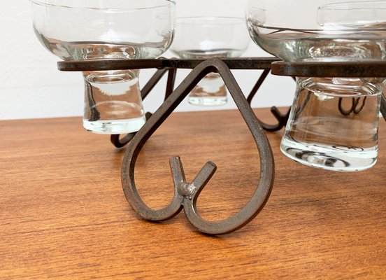 Danish Metal and Glass Candleholder, 1960s-UAH-1425366