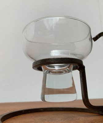 Danish Metal and Glass Candleholder, 1960s-UAH-1425194