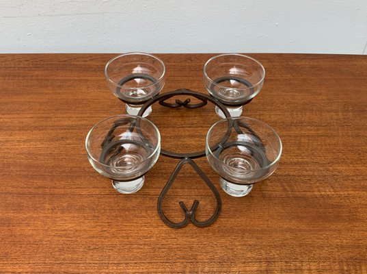 Danish Metal and Glass Candleholder, 1960s-UAH-1425366