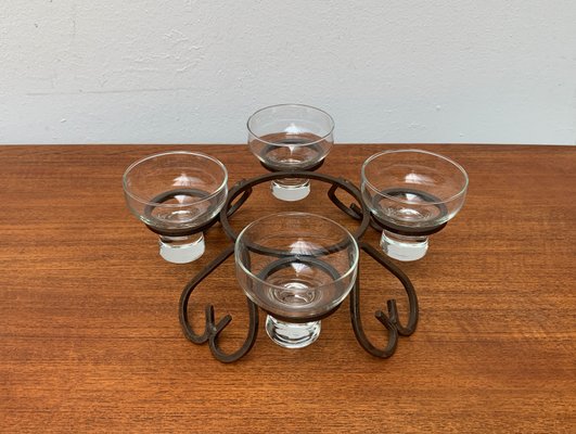 Danish Metal and Glass Candleholder, 1960s-UAH-1425366