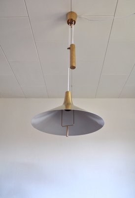 Danish Mid-Century Modern Brass Counterweight Pendant in the Style of Paavo Tynell, 1950s-HPQ-1182883