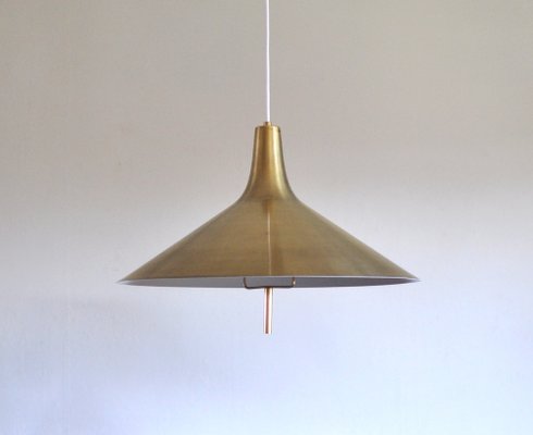 Danish Mid-Century Modern Brass Counterweight Pendant in the Style of Paavo Tynell, 1950s-HPQ-1182883