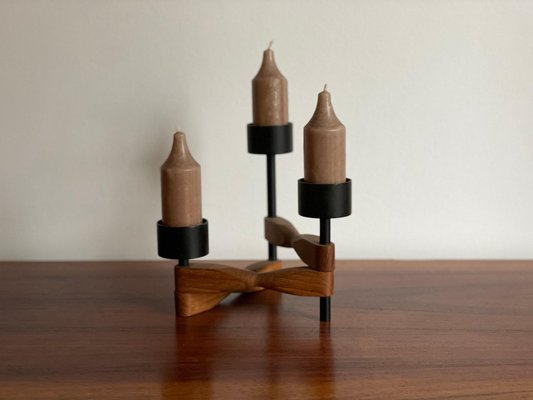 Danish Mid-Century Modern Teakwood Candleholder-WSA-1092777