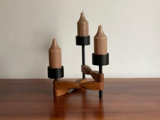 Danish Mid-Century Modern Teakwood Candleholder-WSA-1092777