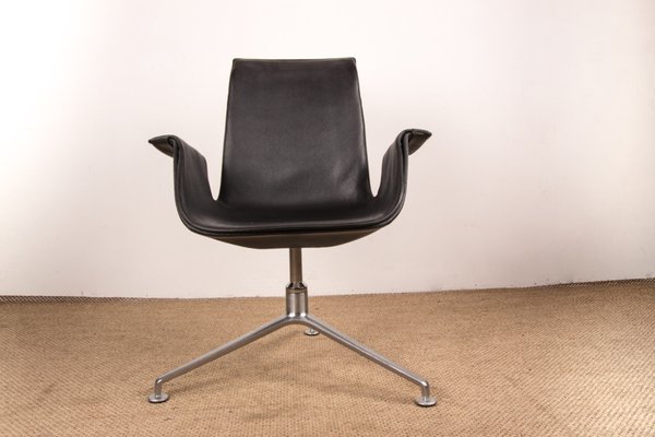 Danish Model Fk 6725 Armchair in Black Leather and Chromed Steel by Preben Fabricius and Jørgen Kastholm for Walter Knoll, 2000s-EMB-1759559