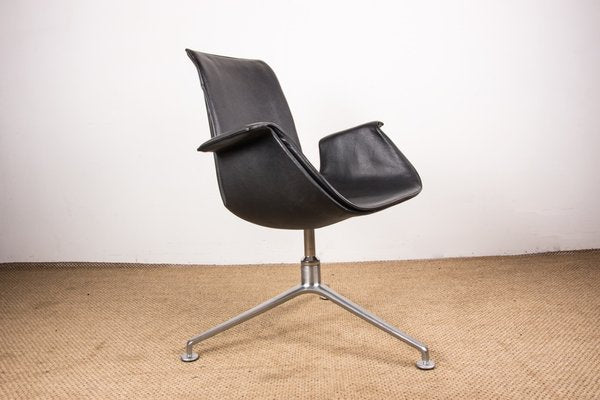 Danish Model Fk 6725 Armchair in Black Leather and Chromed Steel by Preben Fabricius and Jørgen Kastholm for Walter Knoll, 2000s-EMB-1759559