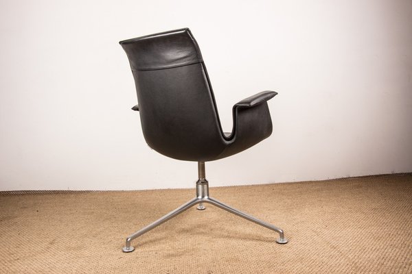 Danish Model Fk 6725 Armchair in Black Leather and Chromed Steel by Preben Fabricius and Jørgen Kastholm for Walter Knoll, 2000s-EMB-1759559