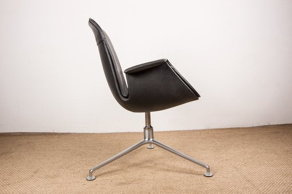 Danish Model Fk 6725 Armchair in Black Leather and Chromed Steel by Preben Fabricius and Jørgen Kastholm for Walter Knoll, 2000s-EMB-1759559