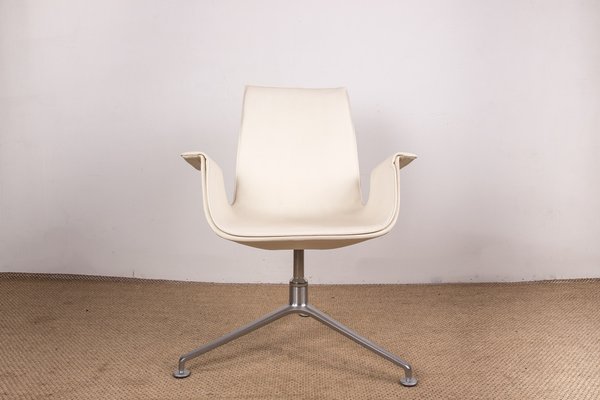 Danish Model FK 6725 Armchair in White Leather and Chromed Steel by Preben Fabricius and Jørgen Kastholm for Walter Knoll, 2000s-EMB-1759575