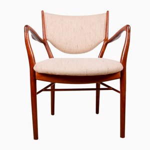 Danish Model No. 46 Armchair in Teak And Fabric by Finn Juhl For Niels Vodder, 1950-EMB-1450093