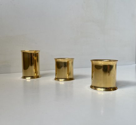 Danish Modern 24 Carat Gold Plated Chimney Candleholders, 1980s, Set of 3-LCR-1749088