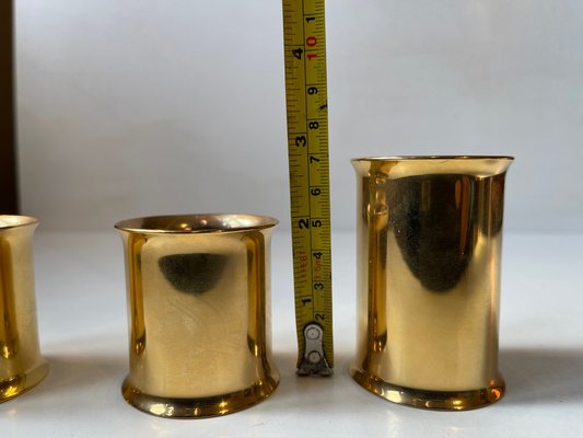 Danish Modern 24 Carat Gold Plated Chimney Candleholders, 1980s, Set of 3-LCR-1749088