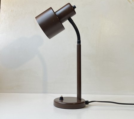 Danish Modern Adjustable Brown Desk Lamp from Vitrika, 1970s-LCR-1821264