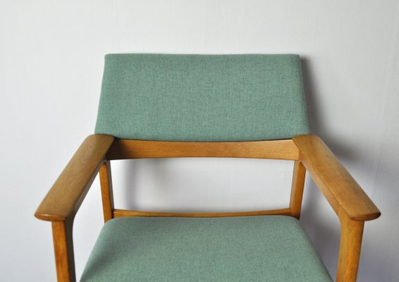 Danish Modern Armchair in Solid Oak with New Upholstery, 1960s-HPQ-1179411