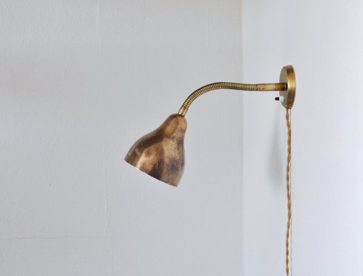 Danish Modern Brass Wall Lamp in the Style of Vilhelm Lauritzen, 1960s-HPQ-1438576