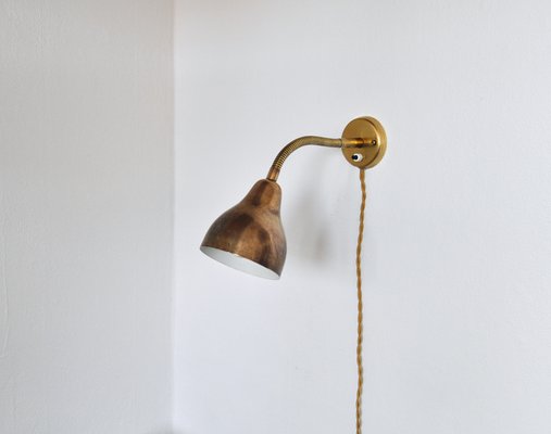 Danish Modern Brass Wall Lamp in the Style of Vilhelm Lauritzen, 1960s-HPQ-1438576