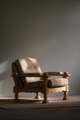 Danish Modern Brutalist Lounge Chairs in Oak attributed to Henning Kjærnulf, 1960s, Set of 2-MXF-1721449