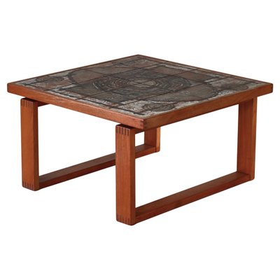 Danish Modern Center Table in Teakwood & Ceramic Tiles attributed to Ox-Art, 1973-WRF-1733734