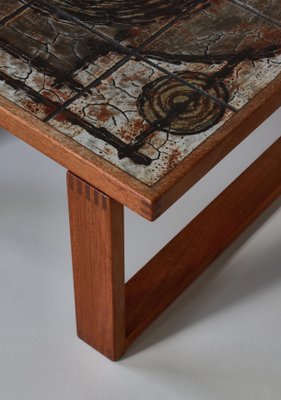 Danish Modern Center Table in Teakwood & Ceramic Tiles attributed to Ox-Art, 1973-WRF-1733734