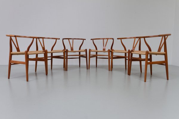 Danish Modern CH24 Wishbone Chairs in Cherrywood by Hans J. Wegne for Carl Hansen & Søn, 1990s, Set of 6-WIX-1599793