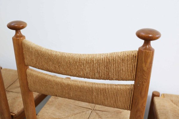 Danish Modern Chairs in Light Oak with Sisal Weave from Asko, Finland, 1960s, Set of 4-FJP-1771594