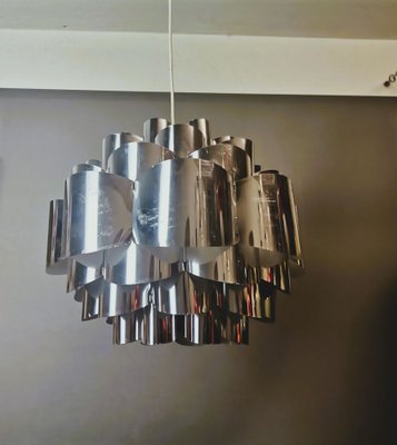 Danish Modern Chromed Silver Diamond Hanging Lamp attributed to Morten Goettler, 1970s-SCS-1767594