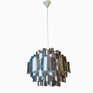 Danish Modern Chromed Silver Diamond Hanging Lamp attributed to Morten Goettler, 1970s-SCS-1767594