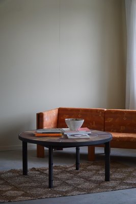 Danish Modern Coffee Table in Steel & Ceramic Tiles attributed to Sallingbroe, 1970s-MXF-1719768