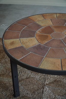 Danish Modern Coffee Table in Steel & Ceramic Tiles attributed to Sallingbroe, 1970s-MXF-1719768