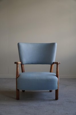 Danish Modern Curved Lounge Chair in Oak attributed to Viggo Boesen, 1950s-MXF-1703079