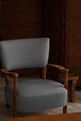 Danish Modern Curved Lounge Chair in Oak attributed to Viggo Boesen, 1950s-MXF-1703079