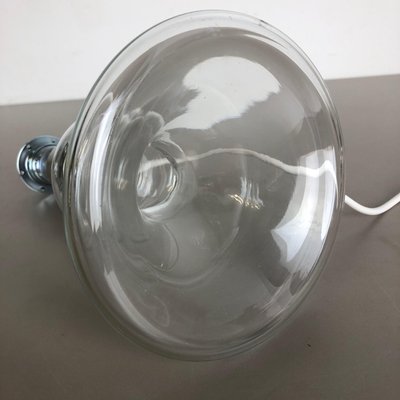 Danish Modern Drop Clear Glass Table Light Base by Holmegaard, 1960s-QZ-1077769