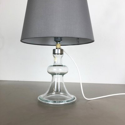 Danish Modern Drop Clear Glass Table Light Base by Holmegaard, 1960s-QZ-1077769