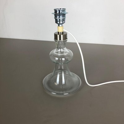 Danish Modern Drop Clear Glass Table Light Base by Holmegaard, 1960s-QZ-1077769