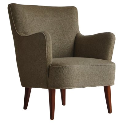 Danish Modern Easy Chair in Beech and Wool Upholstery by White & Mølgaard, 1950s-WRF-1142941