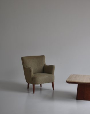 Danish Modern Easy Chair in Beech and Wool Upholstery by White & Mølgaard, 1950s-WRF-1142941