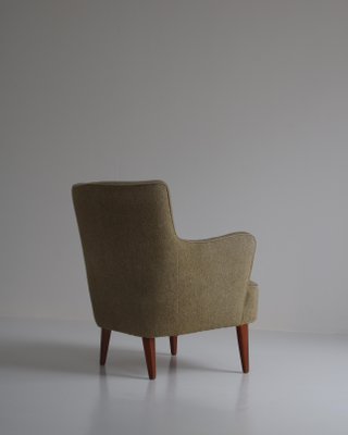 Danish Modern Easy Chair in Beech and Wool Upholstery by White & Mølgaard, 1950s-WRF-1142941